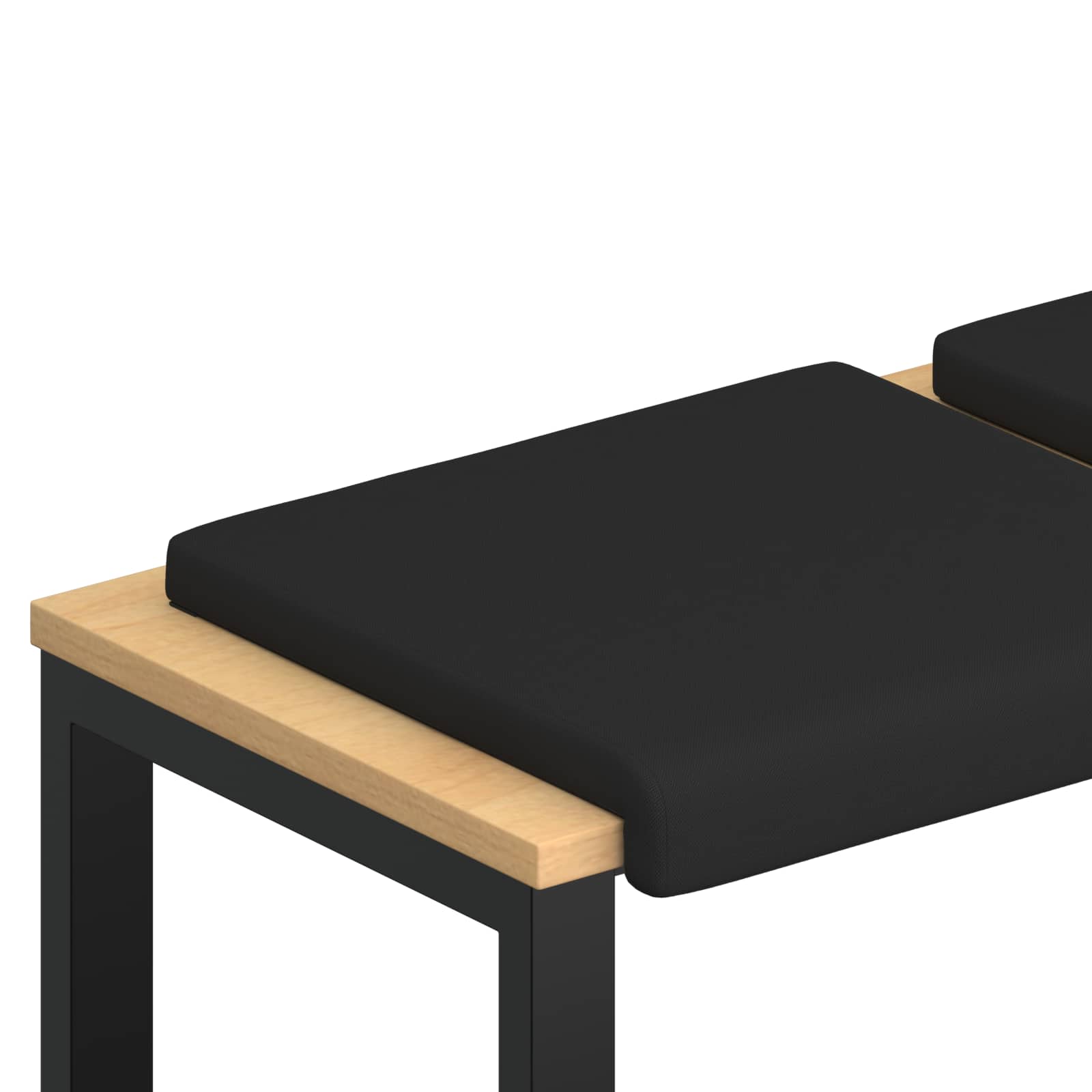 vidaXL Bench Cushion 4 pcs Textured Velvet Black Depth 35 cm 2