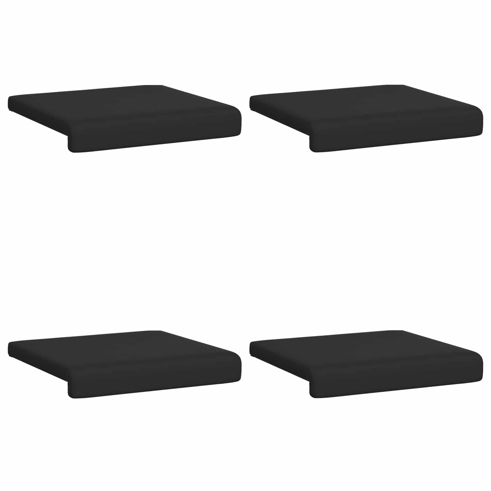 vidaXL Bench Cushion 4 pcs Textured Velvet Black Depth 35 cm 6