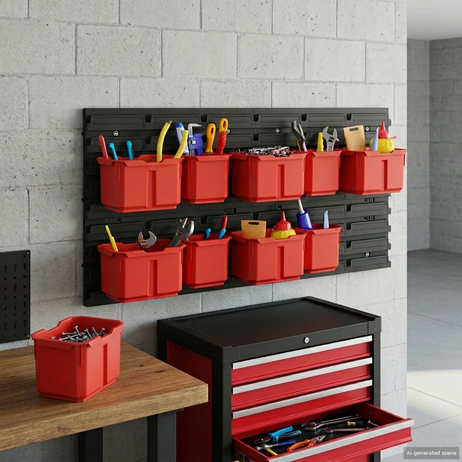 vidaXL Container Rack Black and Red 77.5 x 2 x 39 cm 1