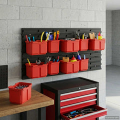 vidaXL Container Rack Black and Red 77.5 x 2 x 39 cm 1