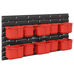 vidaXL Container Rack Black and Red 77.5 x 2 x 39 cm 2