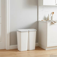 vidaXL Garbage Bin White 48.5 x 28 x 51 cm PP 1
