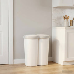 vidaXL Garbage Bin White 48 x 30 x 51 cm PP 1