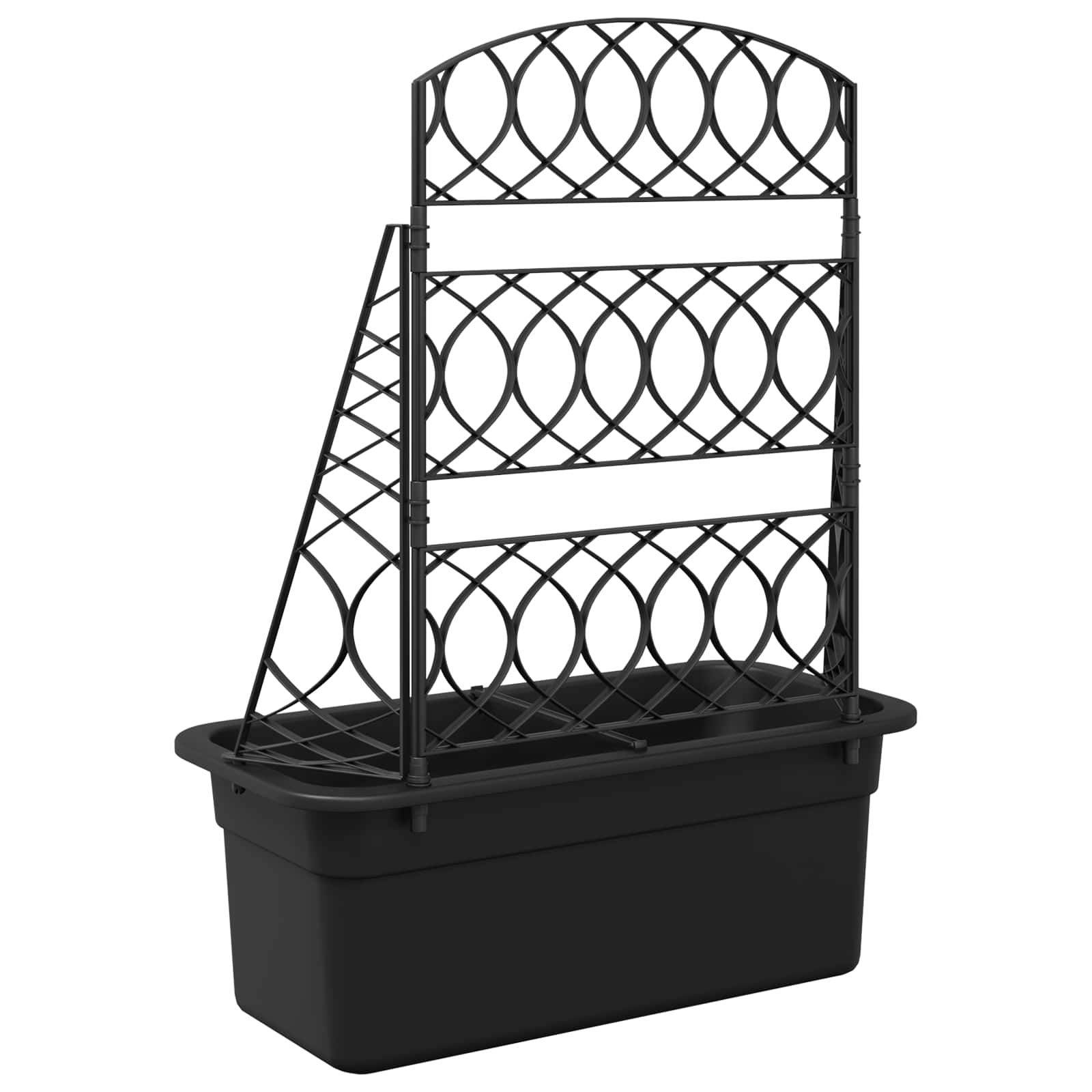 vidaXL Planter Trellis Anthracite 58 x 29 x 78 cm PP 6