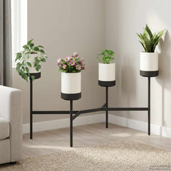 vidaXL Flower Stand White 125 x 55 x 81 cm PP and Steel 1