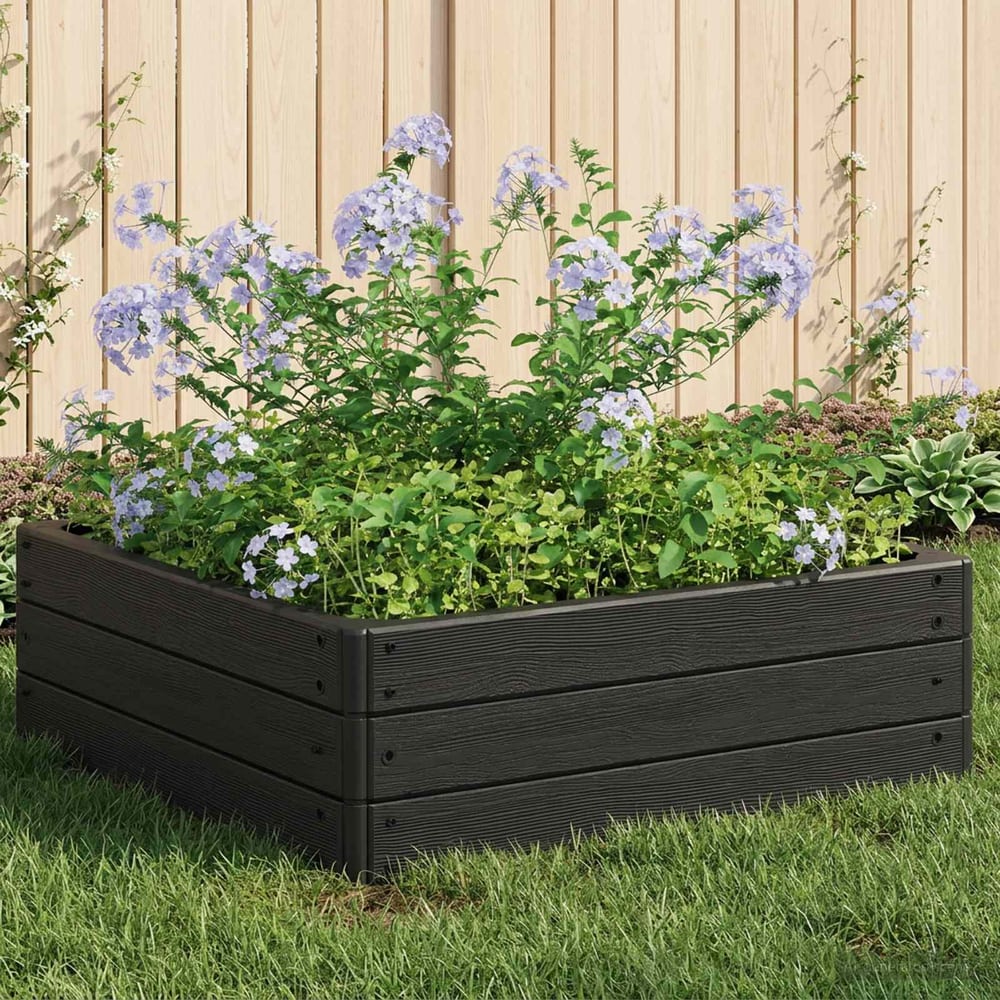 vidaXL Raised Bed Black 75.5 x 75.5 x 25 cm PP 1