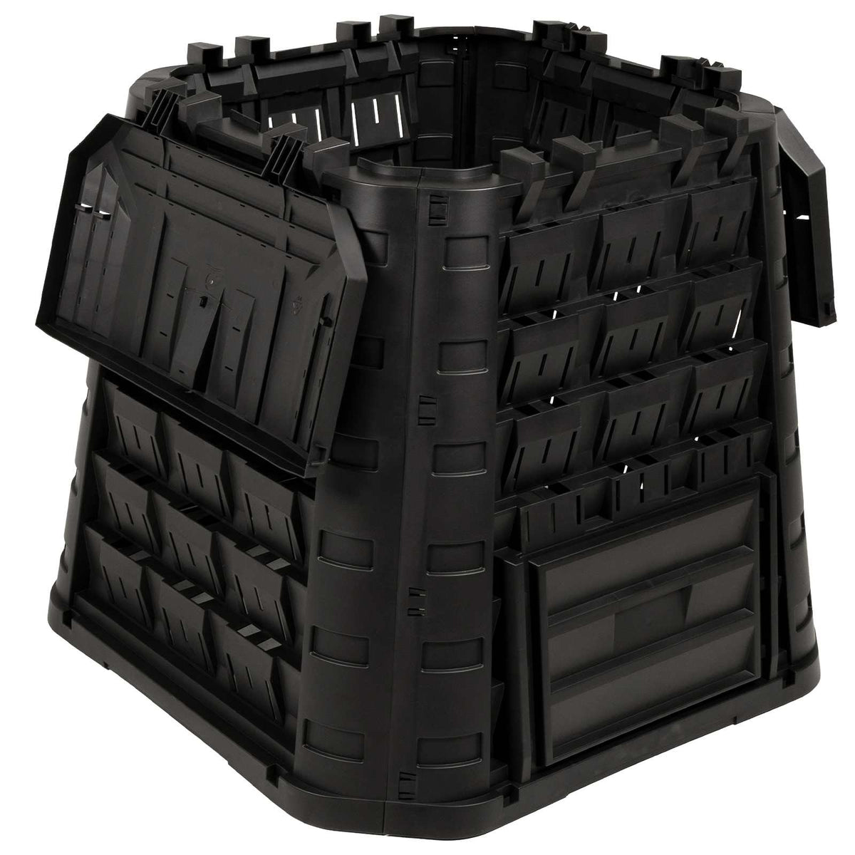 vidaXL Garden Composter Black 91 x 91 x 83 cm 100% PP 3