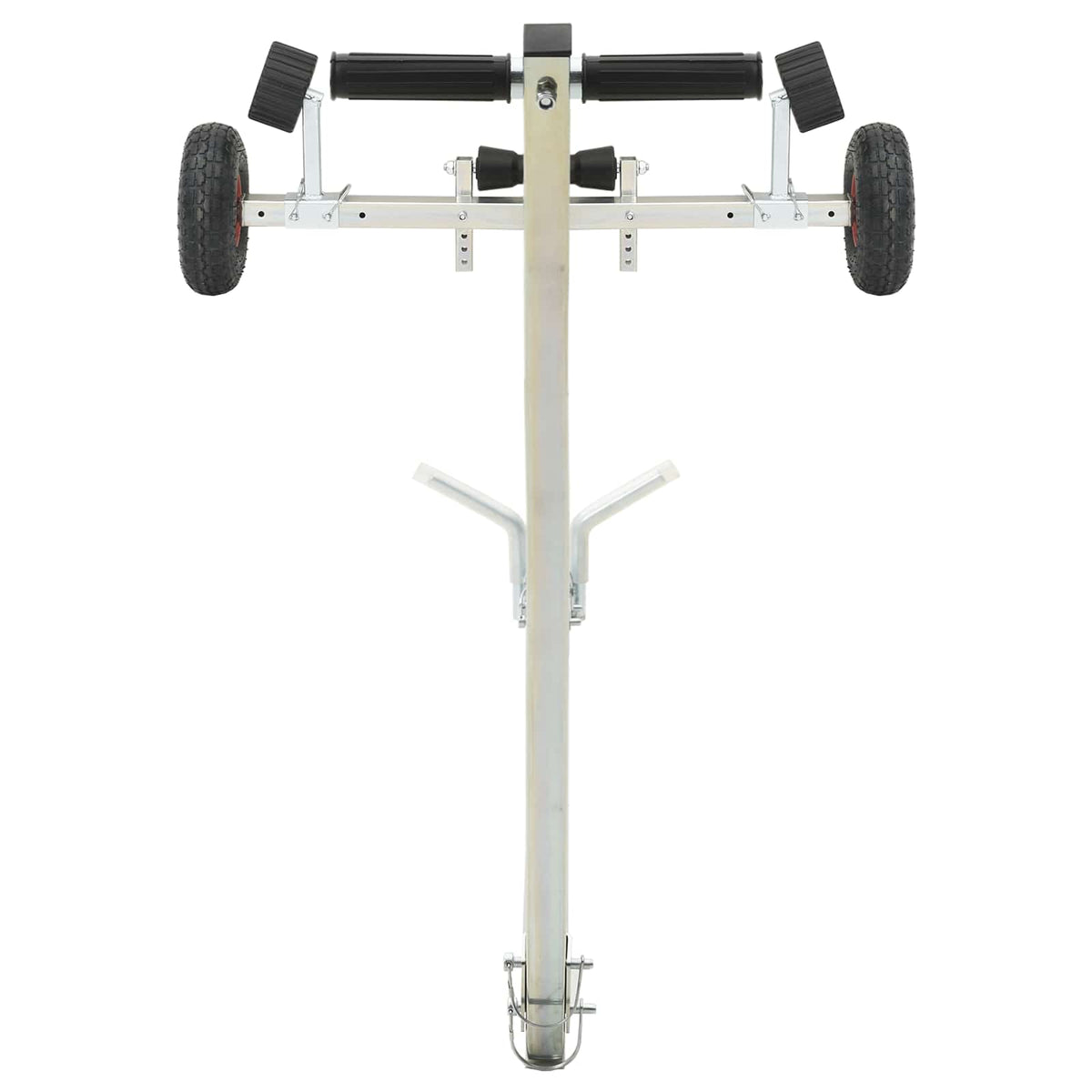 Adjustable Boat Trailer with Pneumatic Tires 200 kg Load Silver without caster wheel