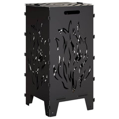 vidaXL Fire Pit Black 47 x 38 x 75 cm Steel 2