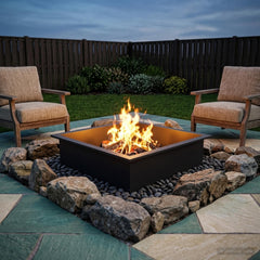 Fire Pit Ring Black 80 cm 80 cm Steel
