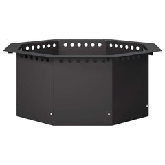 vidaXL Fire Pit Ring Black 60 x 60 x 25 cm Steel 4