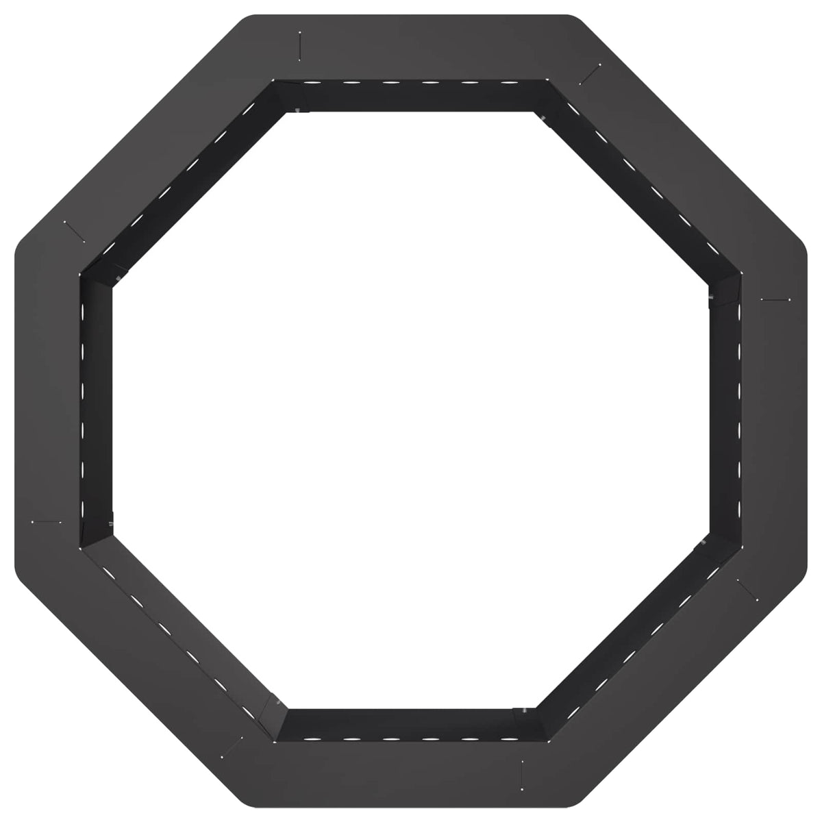 vidaXL Fire Pit Ring Black 60 x 60 x 25 cm Steel 5