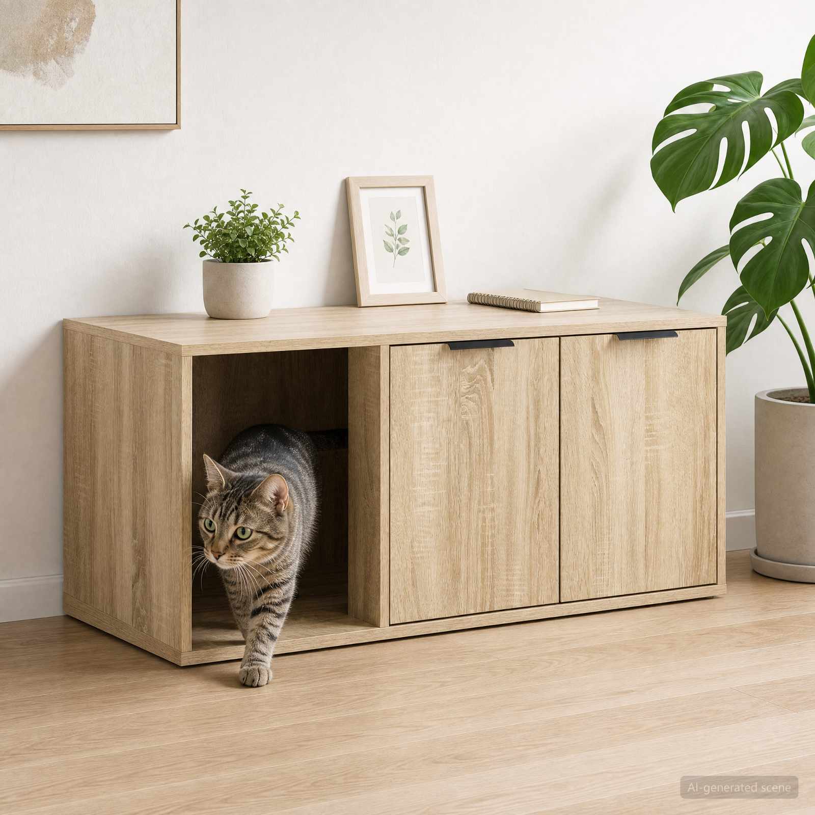 vidaXL Cat Crate Furniture Sonoma Oak 100 x 49 x 45 cm Engineered Wood 1