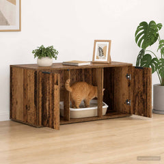 vidaXL Cat Crate Furniture Old Wood 100 x 49 x 45 cm Engineered Wood 4