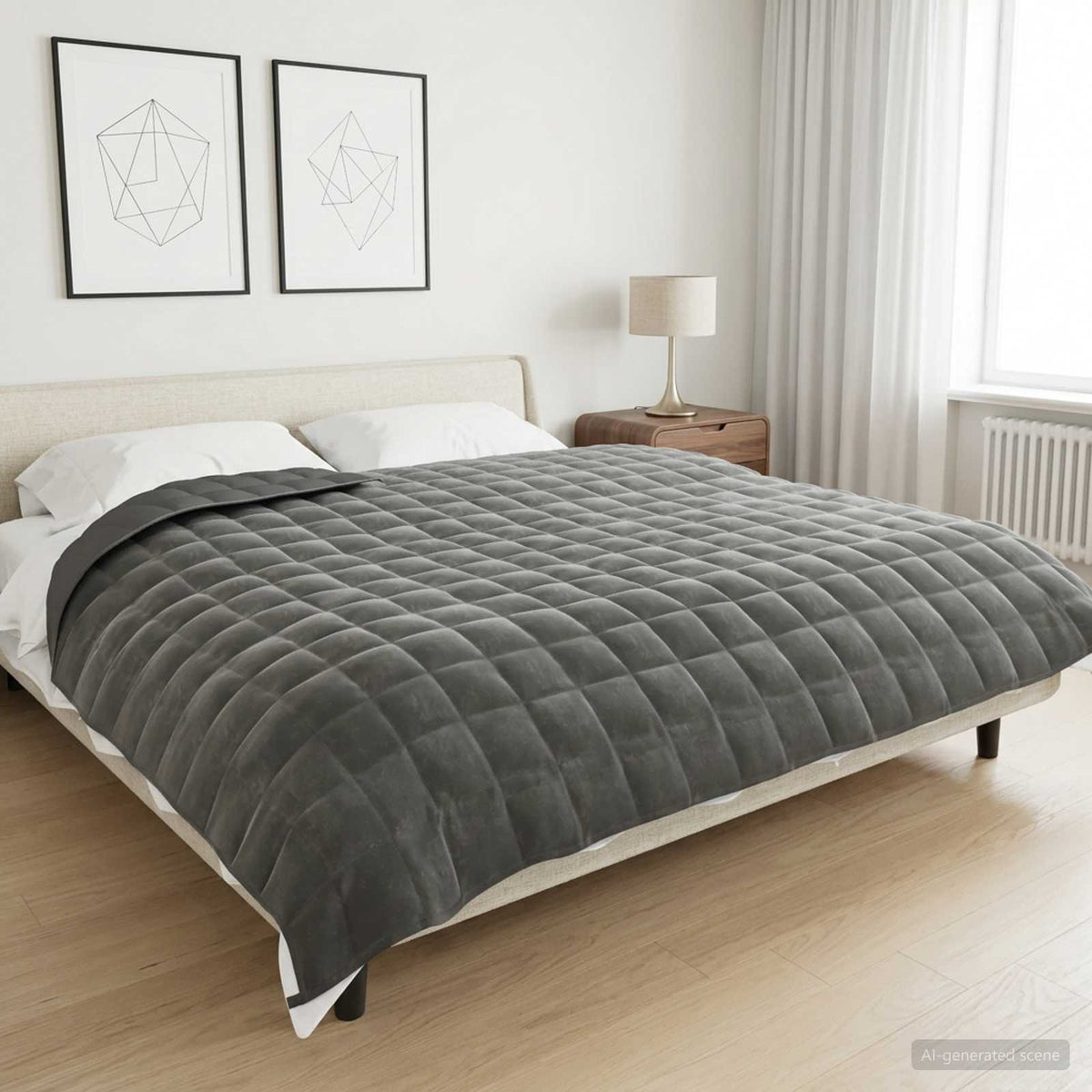 Weighted Blanket Fabric Anthracite 11 kg 220 cm 235 cm