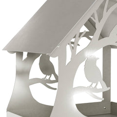vidaXL Hanging Bird Feeder Stainless Steel Silver 5