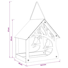 vidaXL Hanging Bird Feeder Stainless Steel Silver 6