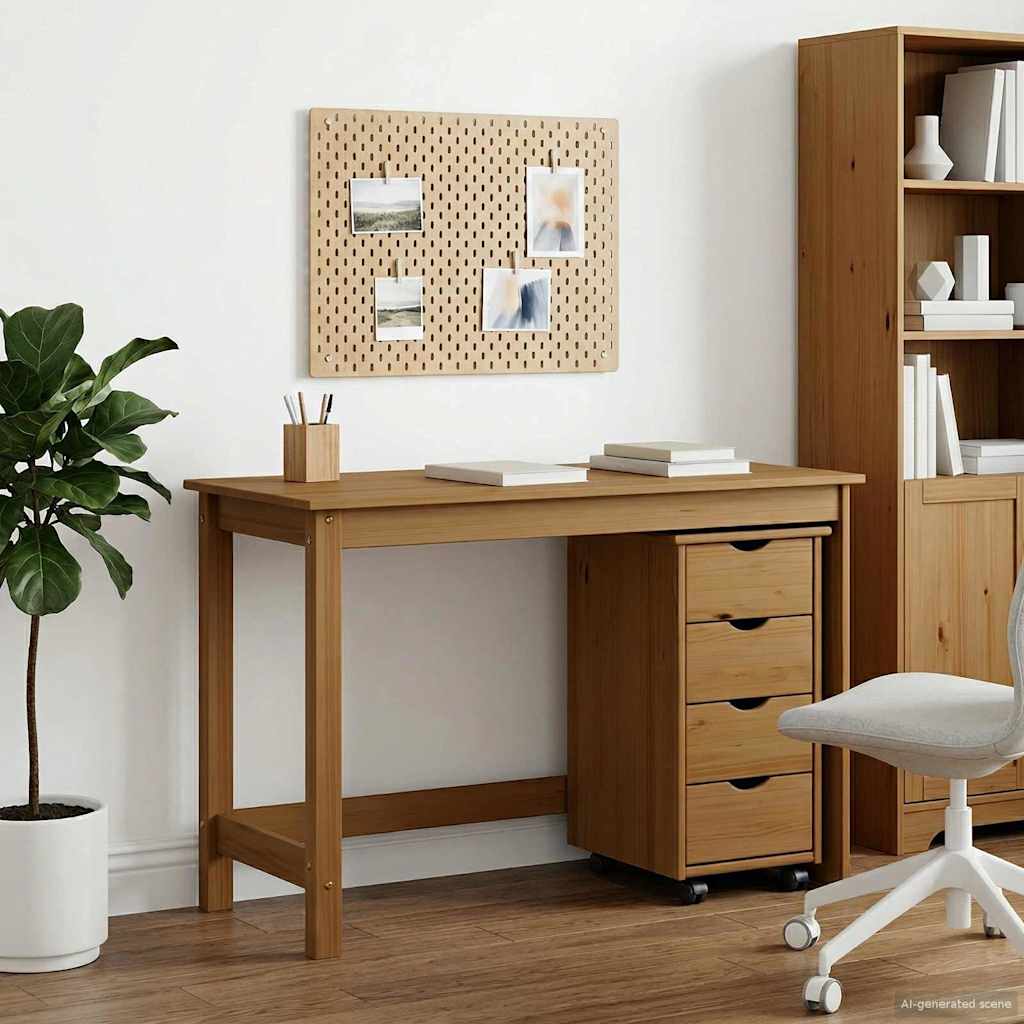 Desk Cabinet Set MOSS 2 pcs 112 x 50 x 75 cm Honey brown