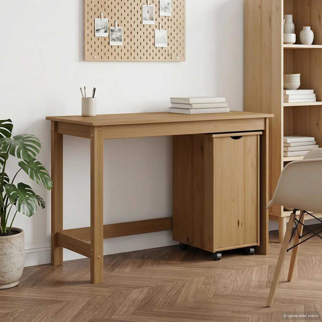Desk Cabinet Set MOSS 2 pcs 112 x 50 x 75 cm Honey brown