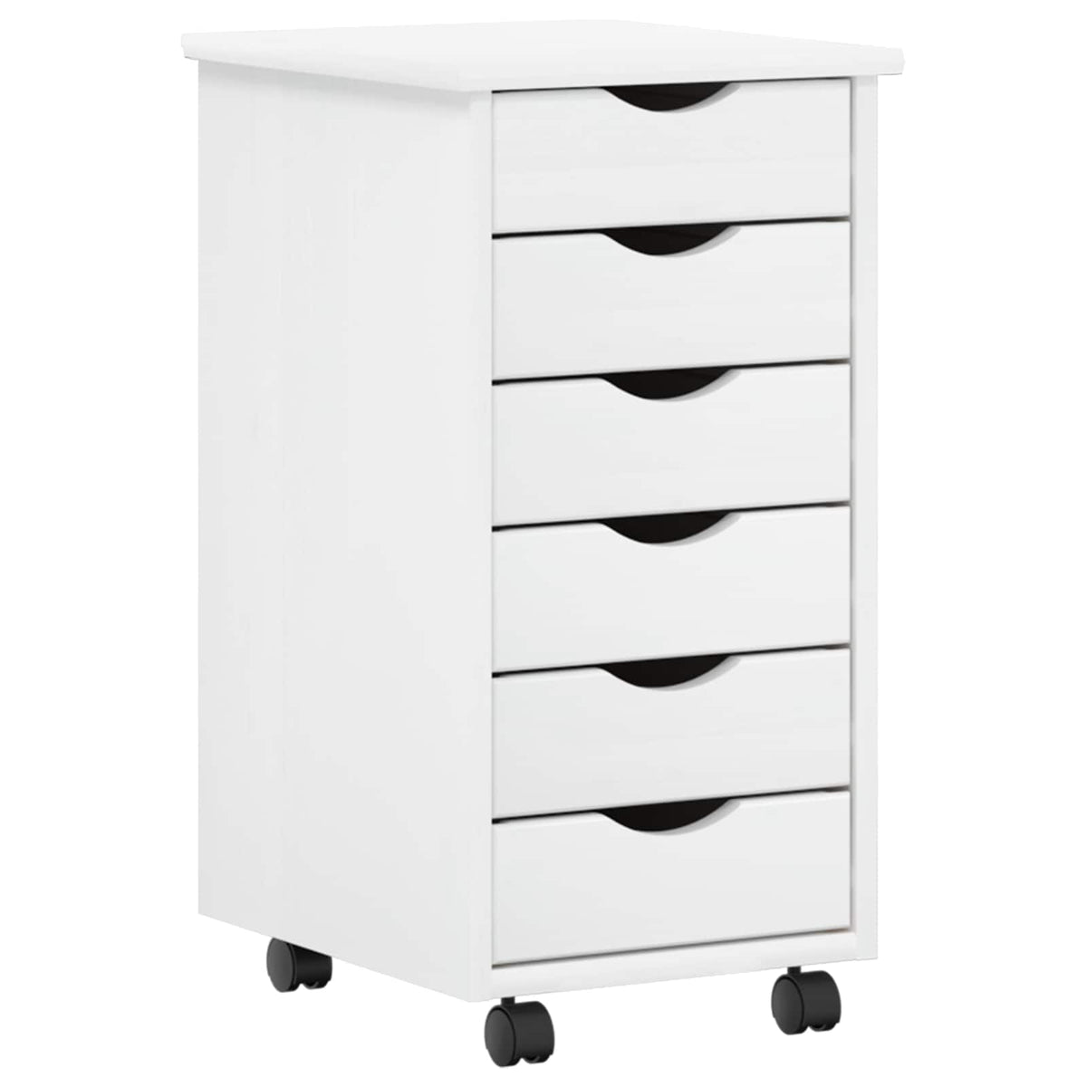 Desk and Rolling Cabinet Set MOSS 2 pcs White