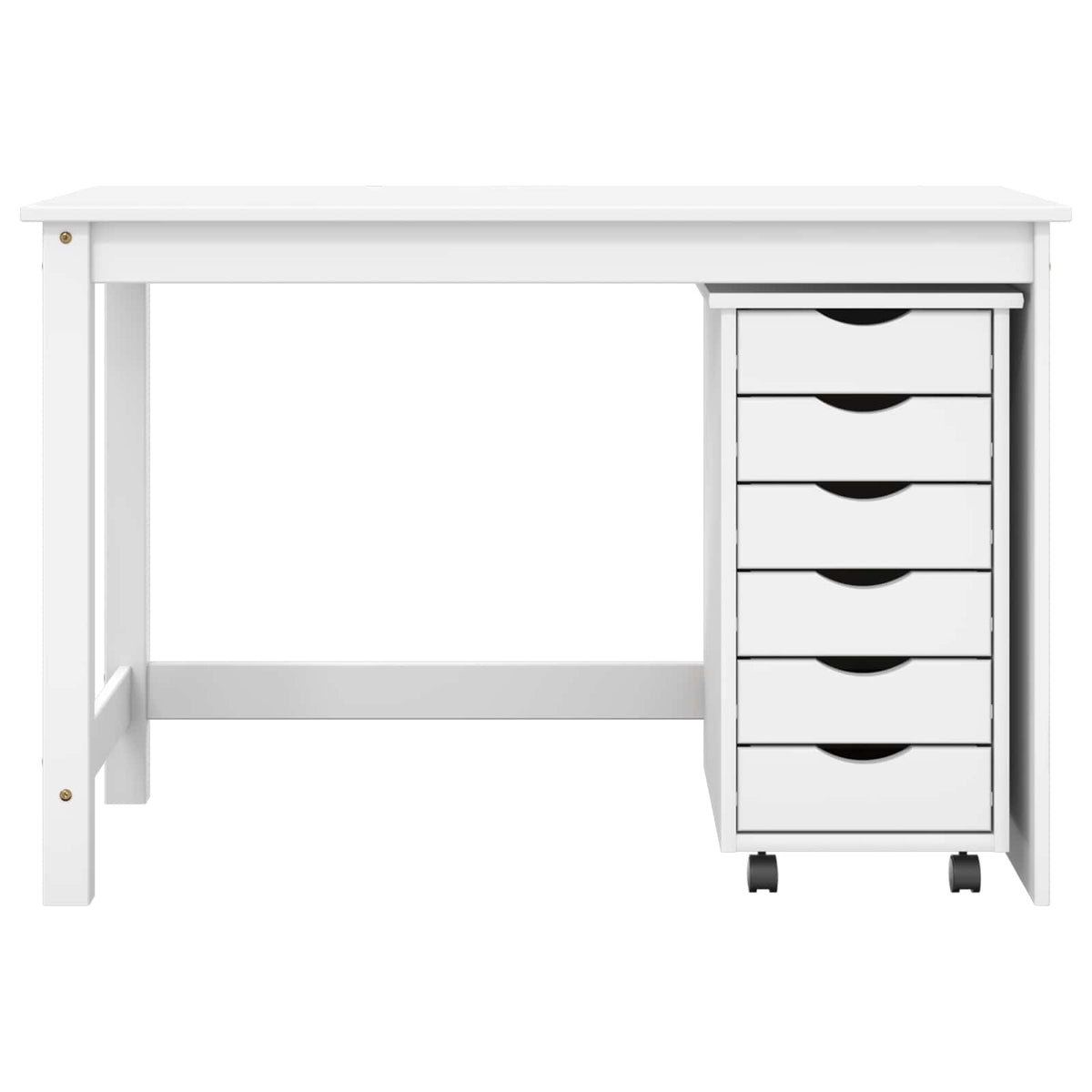 Desk and Rolling Cabinet Set MOSS 2 pcs White