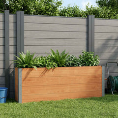 Garden Raised Bed WPC and Aluminium Brown Depth 30 cm 200 cm 72 cm