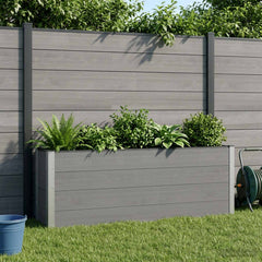 Garden Raised Bed WPC and Aluminium Grey Depth 30 cm 200 cm 72 cm