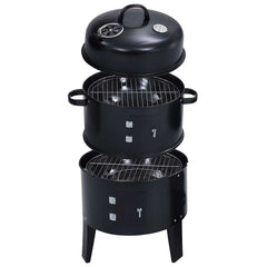 vidaXL Outdoor Grill Ø 40 x 80 cm Steel Black 4