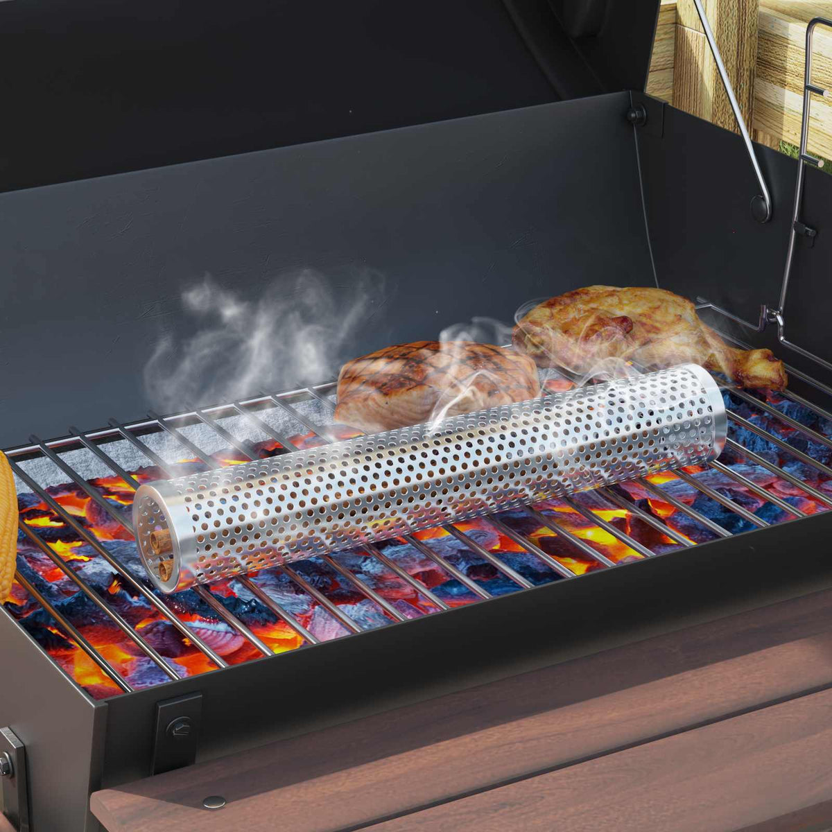 vidaXL Outdoor Grill 103 x 60 x 113 cm Steel Black 1