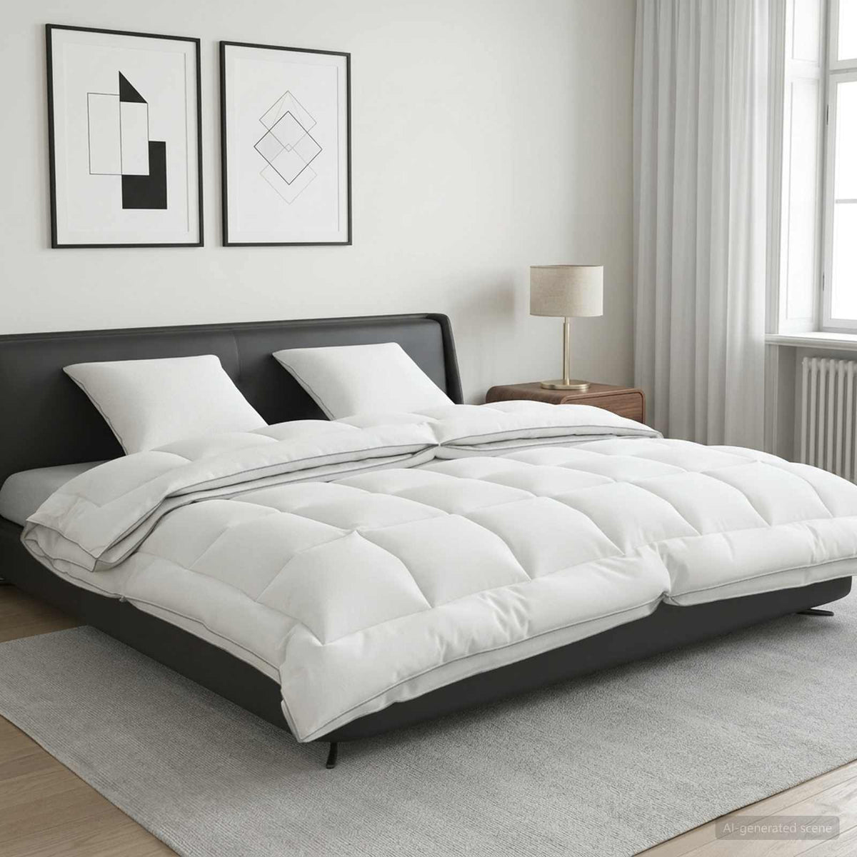 Duvet and Pillow Set 3 pcs 220x240 cm 4 Seasons 140+220 GSM 80 x 80 cm