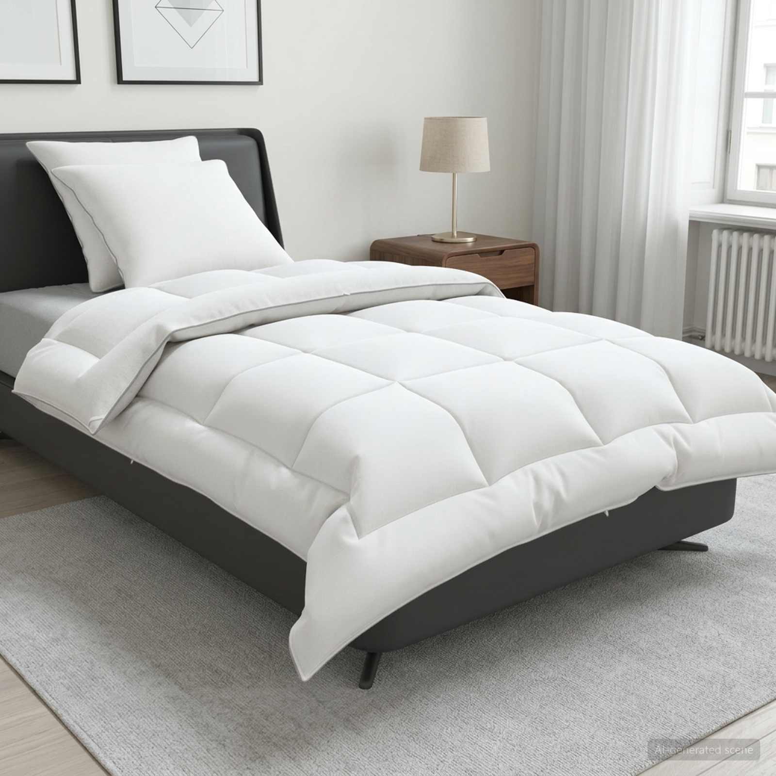 vidaXL Duvet and Pillow Set 3 pcs 135 x 220 cm 4 Seasons 300 GSM Wool 1