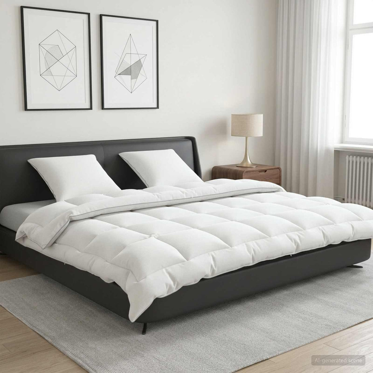 Duvet and Pillow Set 3 pcs 200 x 220 cm 4 Seasons 300 GSM Wool 80 x 80 cm