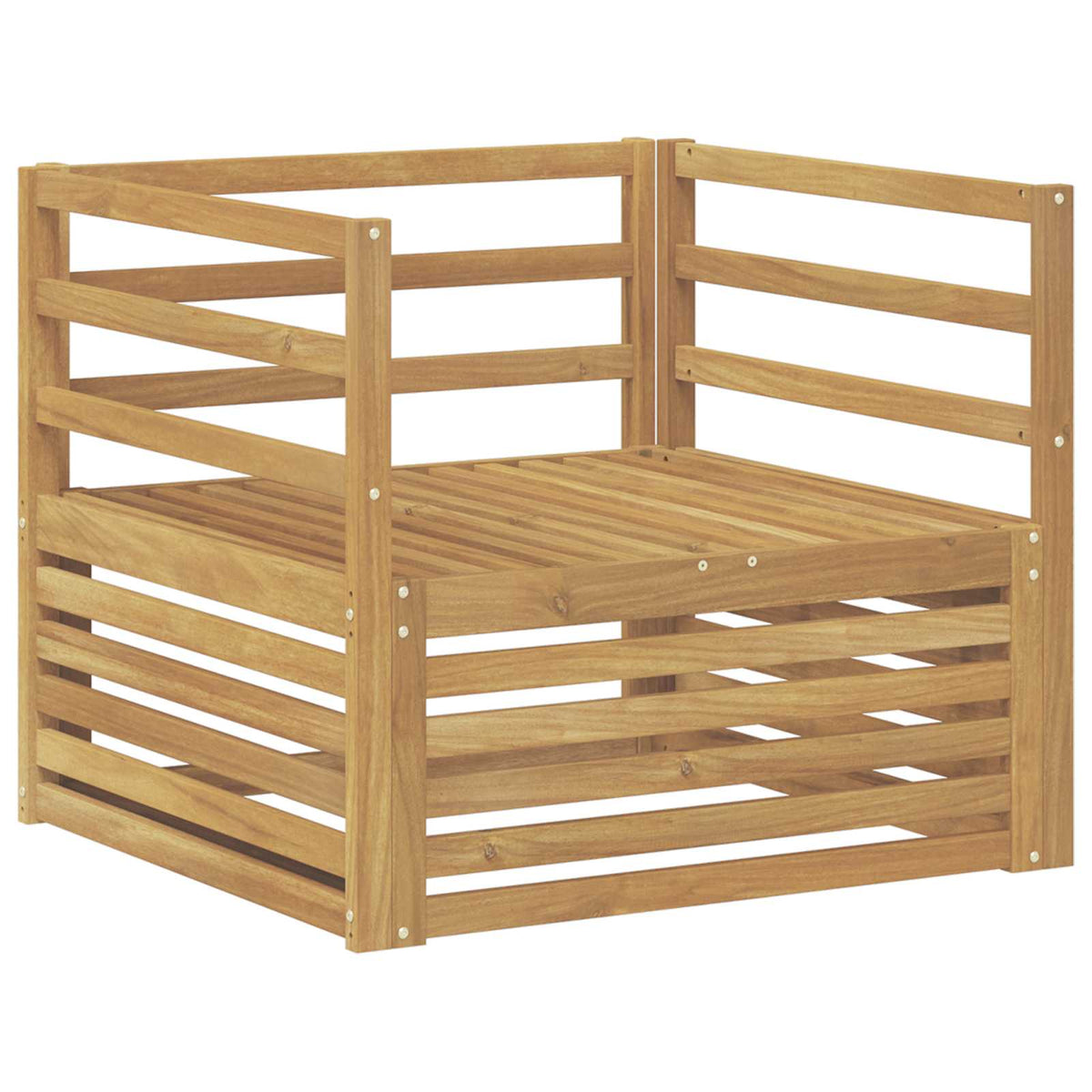 Outdoor Sofa Solid Acacia Wood White Horizontal slats