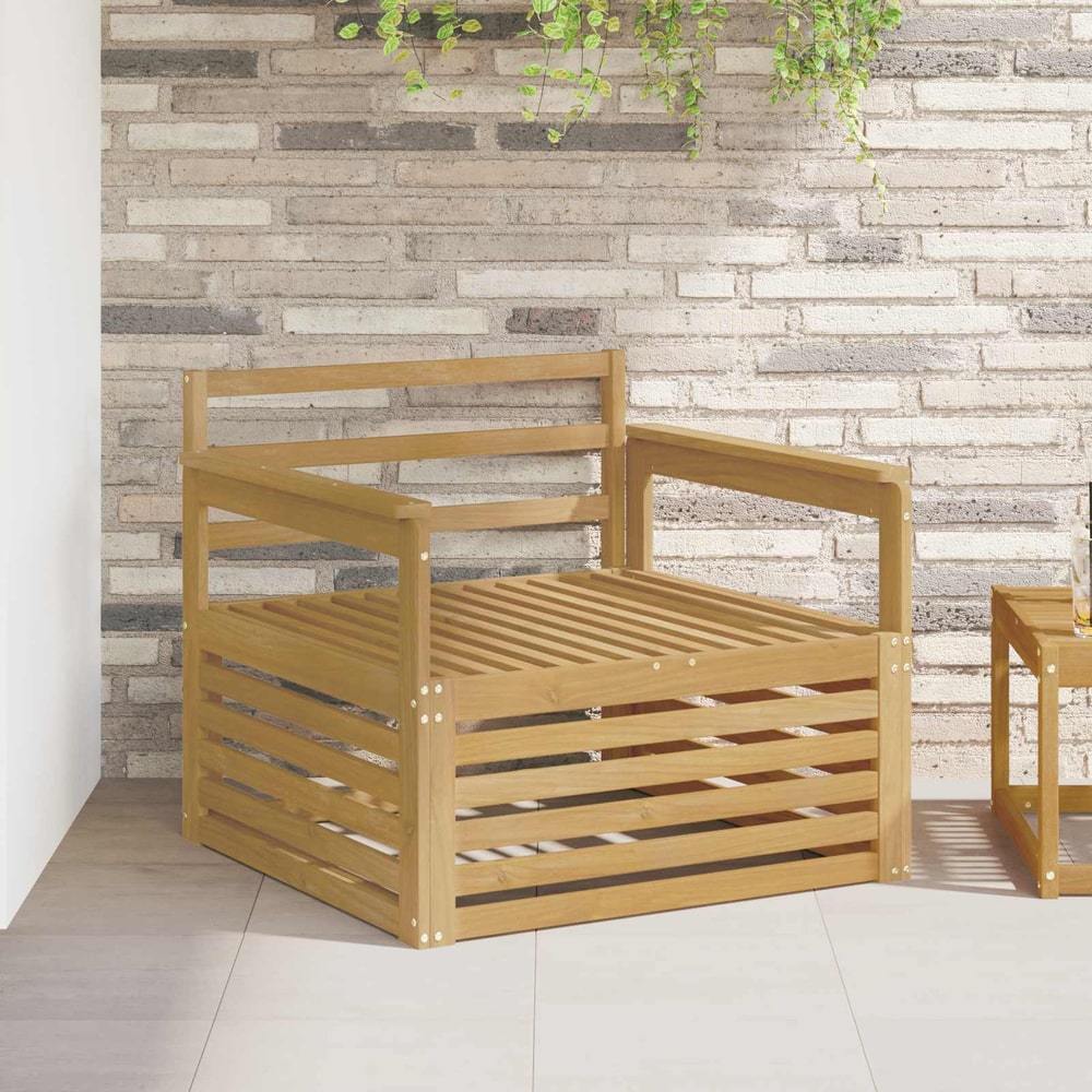 Outdoor Sofa Solid Acacia Wood White Open frame
