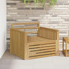 Outdoor Sofa Solid Acacia Wood White Track