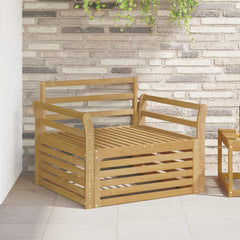 Outdoor Sofa Solid Acacia Wood White Curved