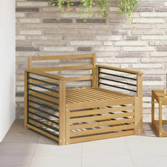Outdoor Sofa Solid Acacia Wood White Straight