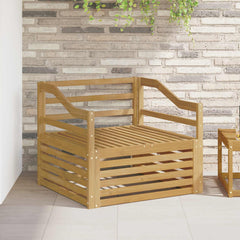Outdoor Sofa Solid Acacia Wood White Sloped