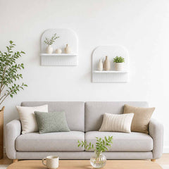 Wall Shelf 2 pcs 41 x 13.5 x 37.5 cm Engineered Wood Length 41 cm High gloss white