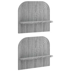 vidaXL Wall Shelf 2 pcs Grey Sonoma 41 x 13.5 x 37.5 cm 2