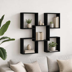 Wall Shelf 99.5 x 17 x 91 cm Engineered Wood Black