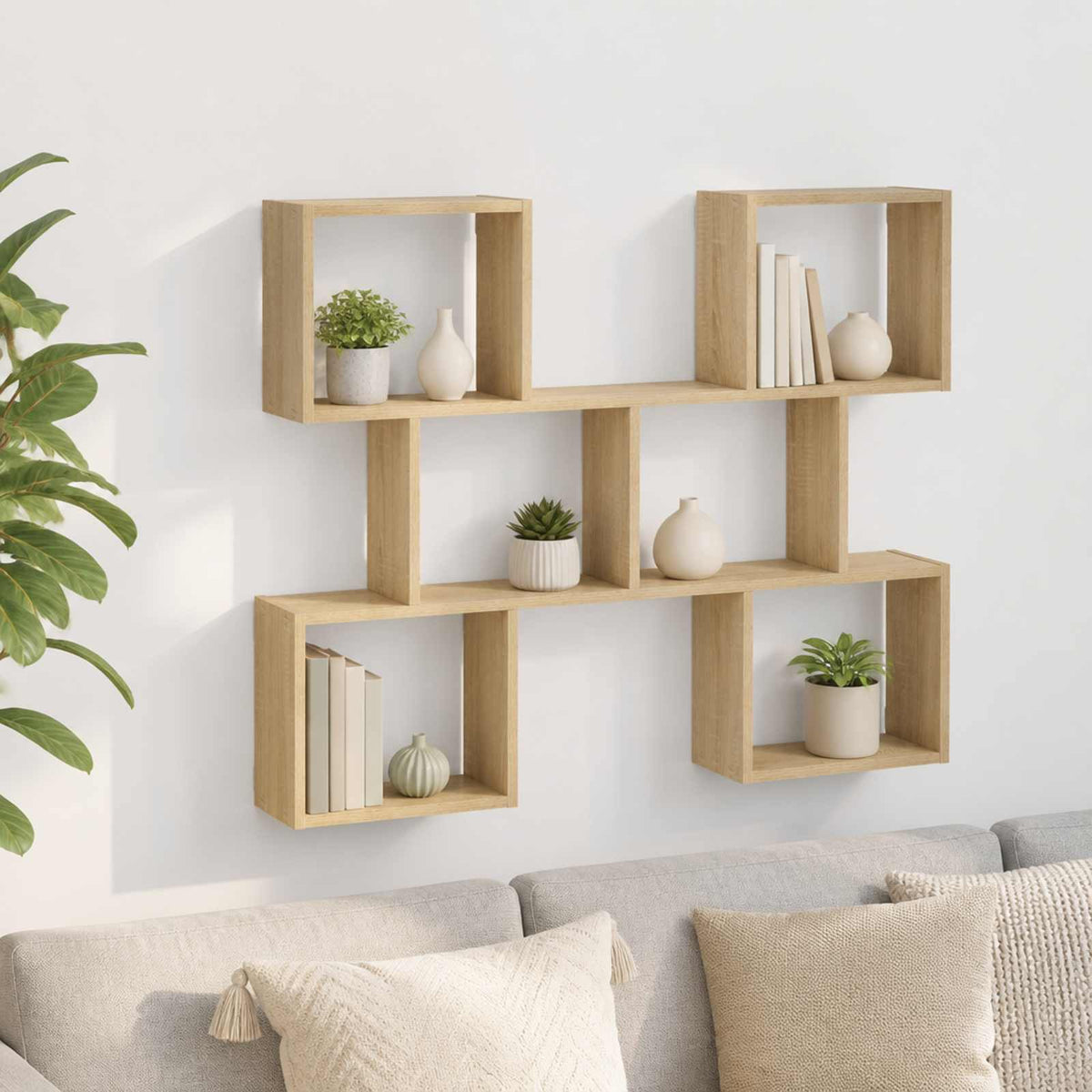 Wall Shelf 103 x 17 x 80 cm Engineered Wood Sonoma oak