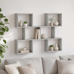 Wall Shelf 103 x 17 x 80 cm Engineered Wood Concrete grey