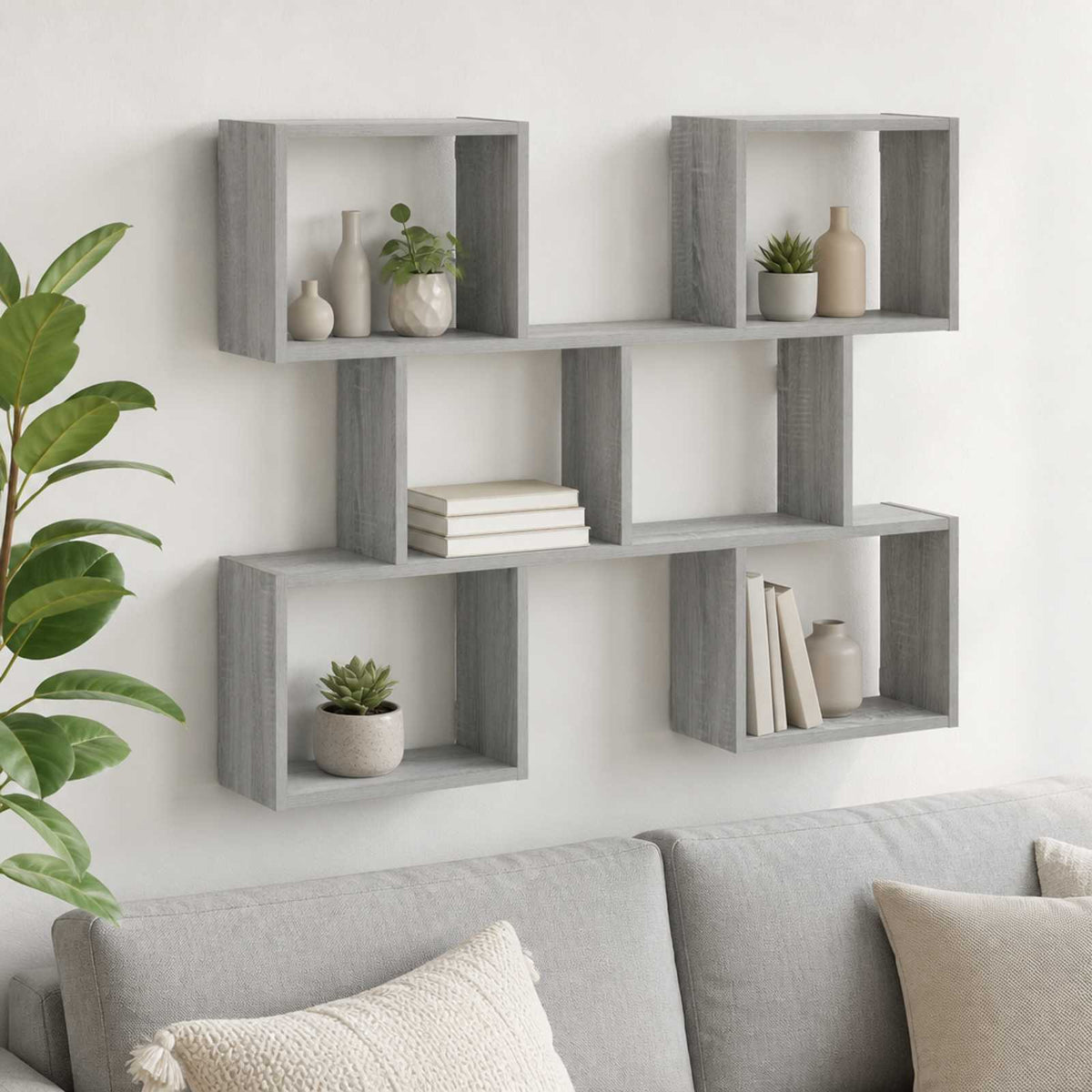 Wall Shelf 103 x 17 x 80 cm Engineered Wood Grey sonoma