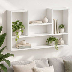 vidaXL Wall Shelf White 100 x 17 x 60 cm Engineered Wood 1