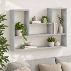 vidaXL Wall Shelf Concrete Grey 100 x 17 x 60 cm Engineered Wood 1