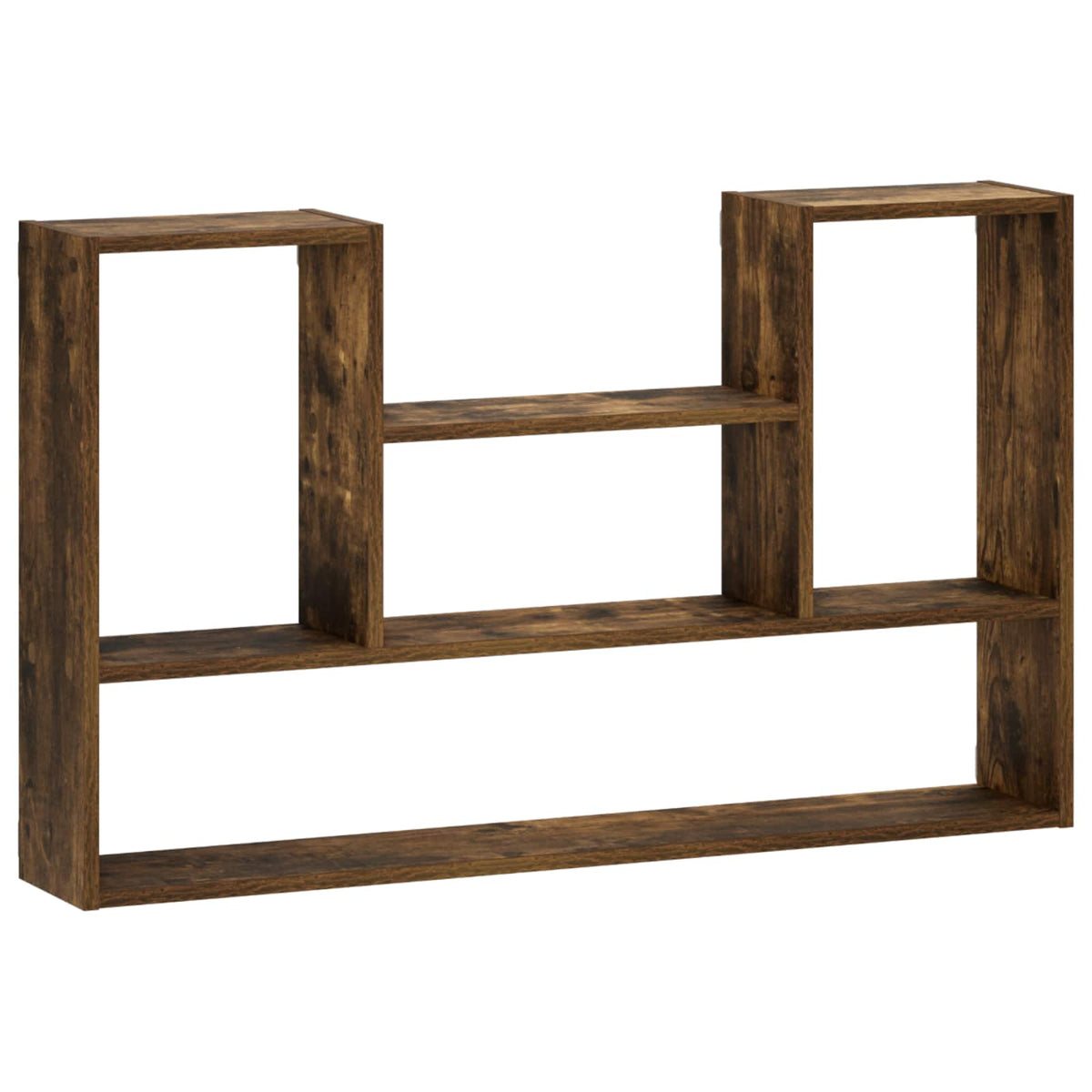 vidaXL Wall Shelf Smoked Oak 100 x 17 x 60 cm Engineered Wood 2