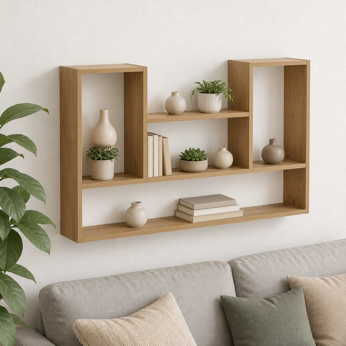 vidaXL Wall Shelf Artisan Oak 100 x 17 x 60 cm Engineered Wood 1