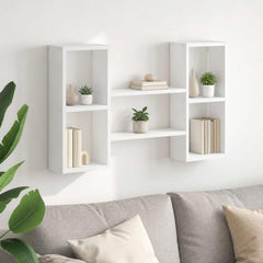 vidaXL Wall Shelf White 102 x 17 x 59 cm Engineered Wood 1