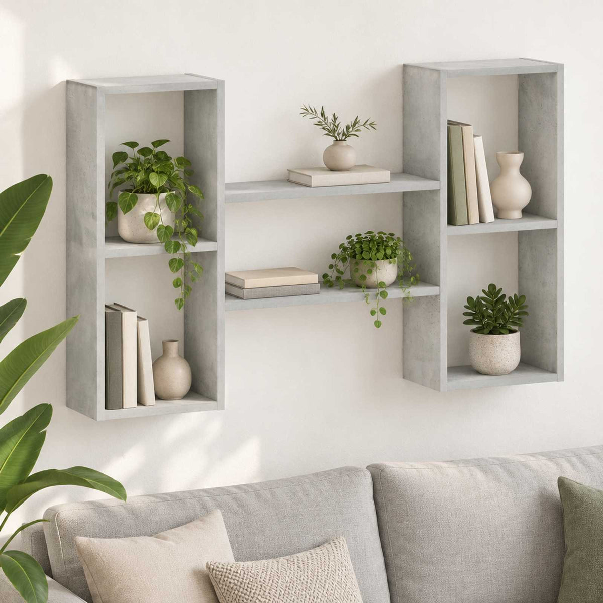 Wall Shelf Concrete Grey Engineered Wood